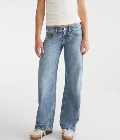 Aéropostale Super Low-rise Baggy Wide Leg Jean In Blue