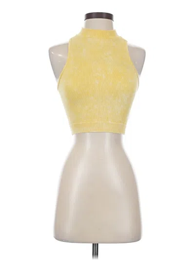 Pre-owned Aéropostale Tank Top Yellow Halter Neckline Tops