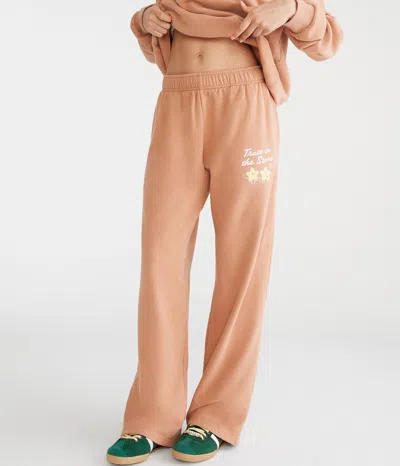 Aéropostale Trust In The Stars Straight Leg Sweatpants In Orange