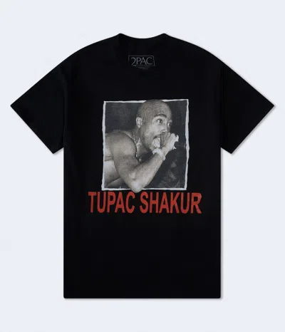 Aéropostale Tupac Shakur Mic Relaxed Graphic Tee In Black