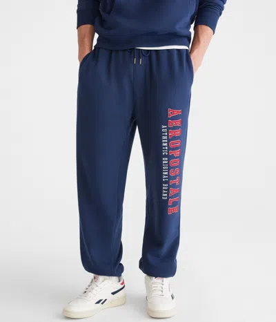 Aéropostale Vertical Logo Jogger Sweatpants In Blue