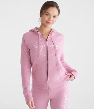 Aéropostale West Coast Full-zip Hoodie In Pink