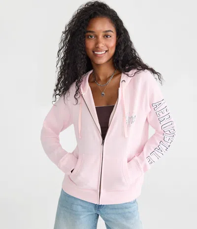 Aéropostale West Coast Full-zip Hoodie In Pink