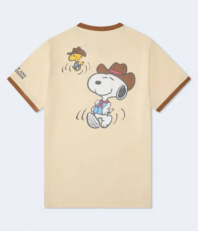 Aéropostale Western Snoopy & Woodstock Relaxed Ringer Graphic Tee In Multi