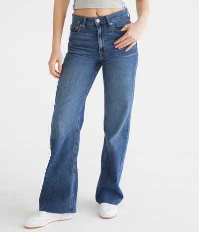 Aéropostale Women's '90s Super High-rise Wide Leg Jean*** In Blue