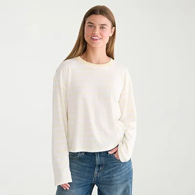 Aéropostale Womens Crew Neck Long Sleeve T-shirt In Yellow