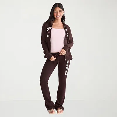 Aéropostale Womens Juniors Bootcut Low Rise Fleece Sweatpant In Brown