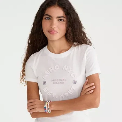Aéropostale Womens Juniors Graphic T-shirt In White