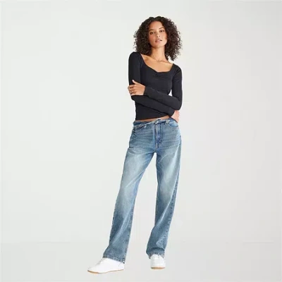 Aéropostale Womens Juniors Highest Rise Loose Fit Jean In Blue