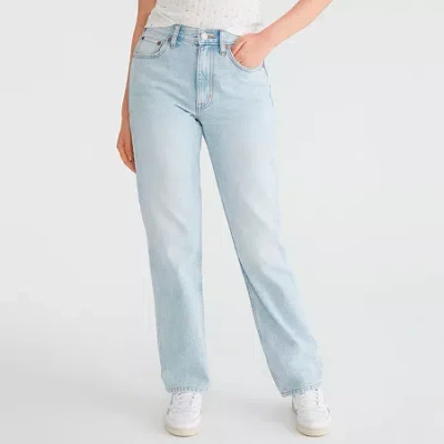 Aéropostale Womens Juniors Highest Rise Relaxed Fit Jean In Blue
