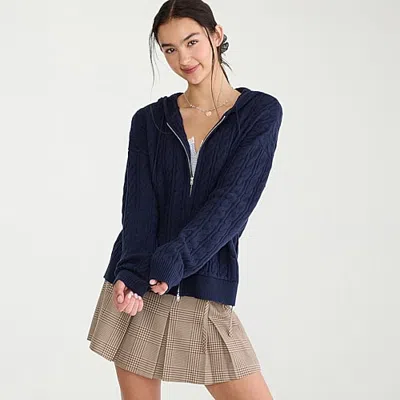 Aéropostale Womens Juniors Long Sleeve Fleece Zipper Hoodie In Blue