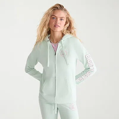 Aéropostale Womens Juniors Long Sleeve Fleece Zipper Hoodie In Green