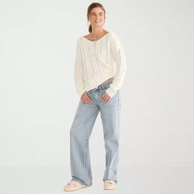 Aéropostale Womens Juniors Low Rise Baggy Fit Jean In Blue