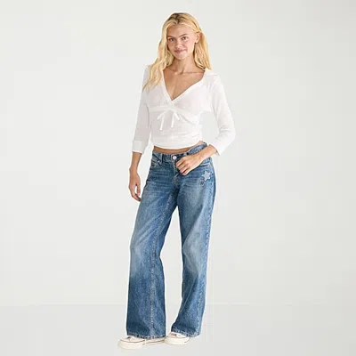 Aéropostale Womens Juniors Low Rise Baggy Fit Jean In Blue