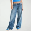 Aéropostale Womens Juniors Low Rise Loose Fit Jean In Blue