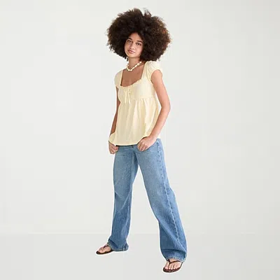 Aéropostale Womens Juniors Low Rise Wide Leg Jean In Blue