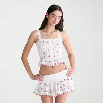 Aéropostale Womens Juniors Peplum Top In White