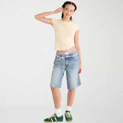 Aéropostale Womens Juniors Rhinestone Crew Neck Short Sleeve Regular Fit Graphic T-shirt In Yellow