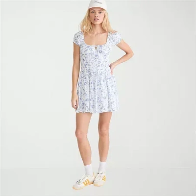 Aéropostale Womens Juniors Short Sleeve Sundress In Blue