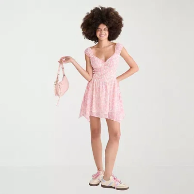 Aéropostale Womens Juniors Short Sleeve Sundress In Pink