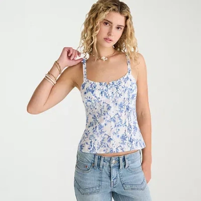 Aéropostale Womens Juniors Spaghetti Straps Sleeveless Regular Fit Button-down Shirt In Multi