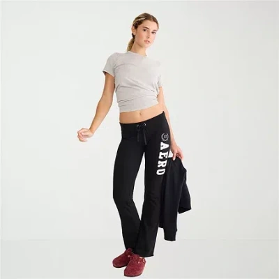 Aéropostale Womens Juniors Straight Mid Rise Fleece Sweatpant In Black