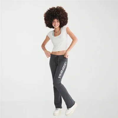 Aéropostale Womens Juniors Straight Mid Rise Fleece Sweatpant In Gray