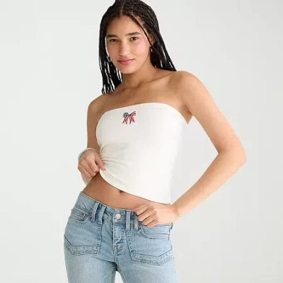 Aéropostale Womens Juniors Straight Neck Sleeveless Tank Top In White