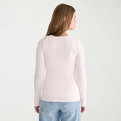 Aéropostale Womens Long Sleeve Regular Fit Henley Shirt In White