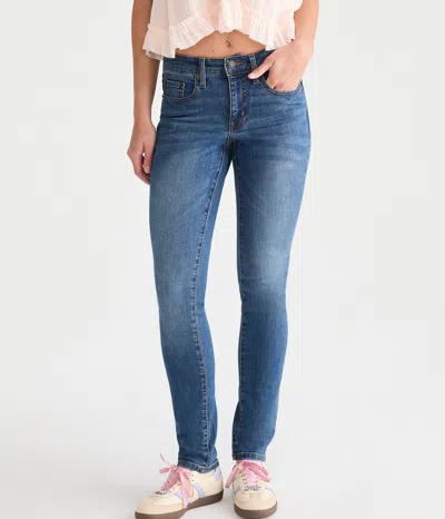 Aéropostale Womens Mid-rise Skinny Jean In Blue