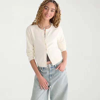 Aéropostale Womens Round Neck Long Sleeve Button Juniors Cardigan In Beige