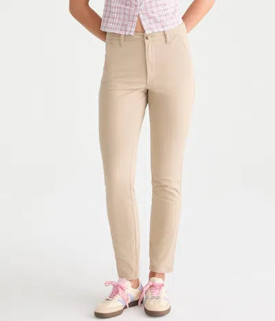 Aéropostale Womens Slim High-rise Twill Pants In Neutral