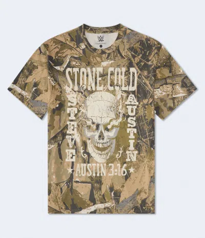 Aéropostale Wwe Stone Cold Skull Camo Relaxed Graphic Tee In Multi