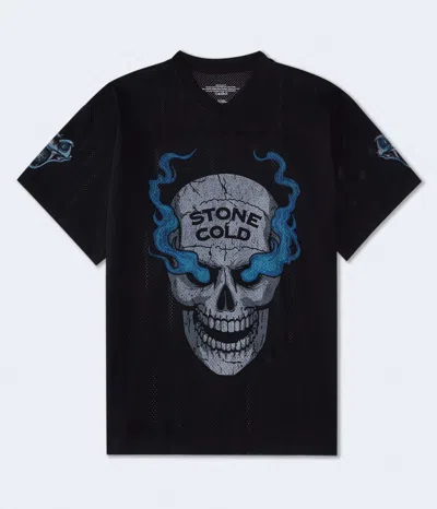 Aéropostale Wwe Stone Cold V-neck Relaxed Mesh Top In Black
