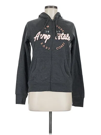 Pre-owned Aéropostale Zip Up Hoodie In Gray