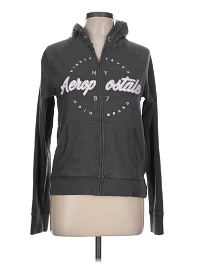 Pre-owned Aéropostale Zip Up Hoodie In Gray