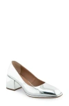 Aerosoles Alae Block Heel Pump In Silver Mirror