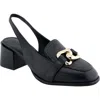 Aerosoles Allure Womens Chain Leather Block Heels In Black Leather