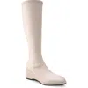 Aerosoles Angela Wedge Boot In Eggnog Stretch Smooth Faux Leather - Pol