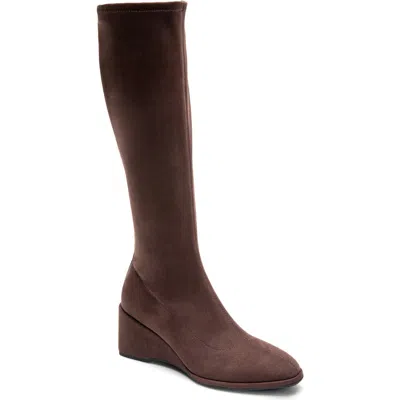 Aerosoles Angela Wedge Boot In Java Faux Suede