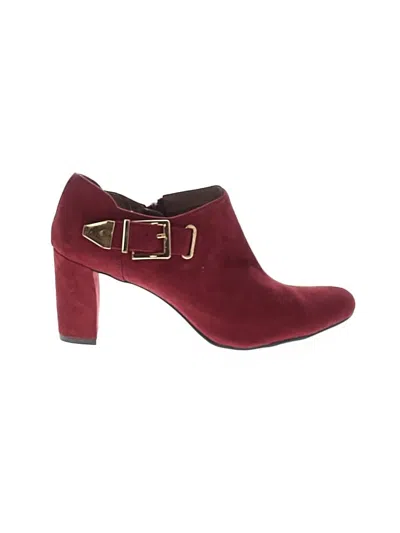 Pre-owned Aerosoles Ankle Boots In Burgundy