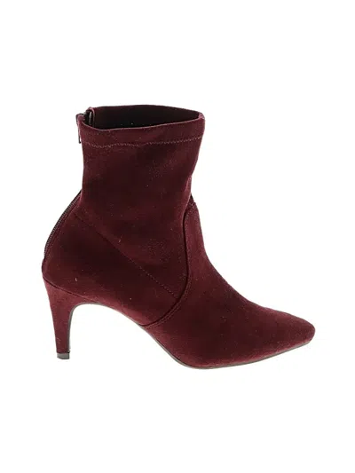 Pre-owned Aerosoles Ankle Boots In Burgundy