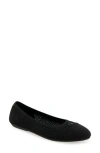Aerosoles Annelie Open Knit Flat In Black Knit Fabric
