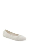 Aerosoles Annelie Open Knit Flat In Eggnog Knit Fabric