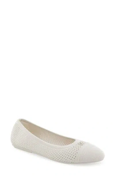 Aerosoles Annelie Open Knit Flat In Eggnog Knit Fabric