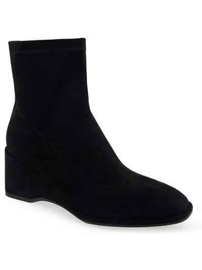 AEROSOLES ANOUK WOMENS FAUX SUEDE LACELESS WEDGE BOOTS