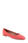 Aerosoles Arena Ballet Flat In Coral Suede