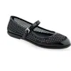 Aerosoles Baylee Mesh Mary Jane Flat In Crystal,black Mesh Fabric