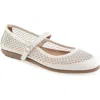 Aerosoles Baylee Mesh Mary Jane Flat In Crystal,eggnog Mesh Fabric