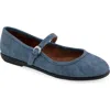 Aerosoles Baylee Mesh Mary Jane Flat In Denim Faux Leather